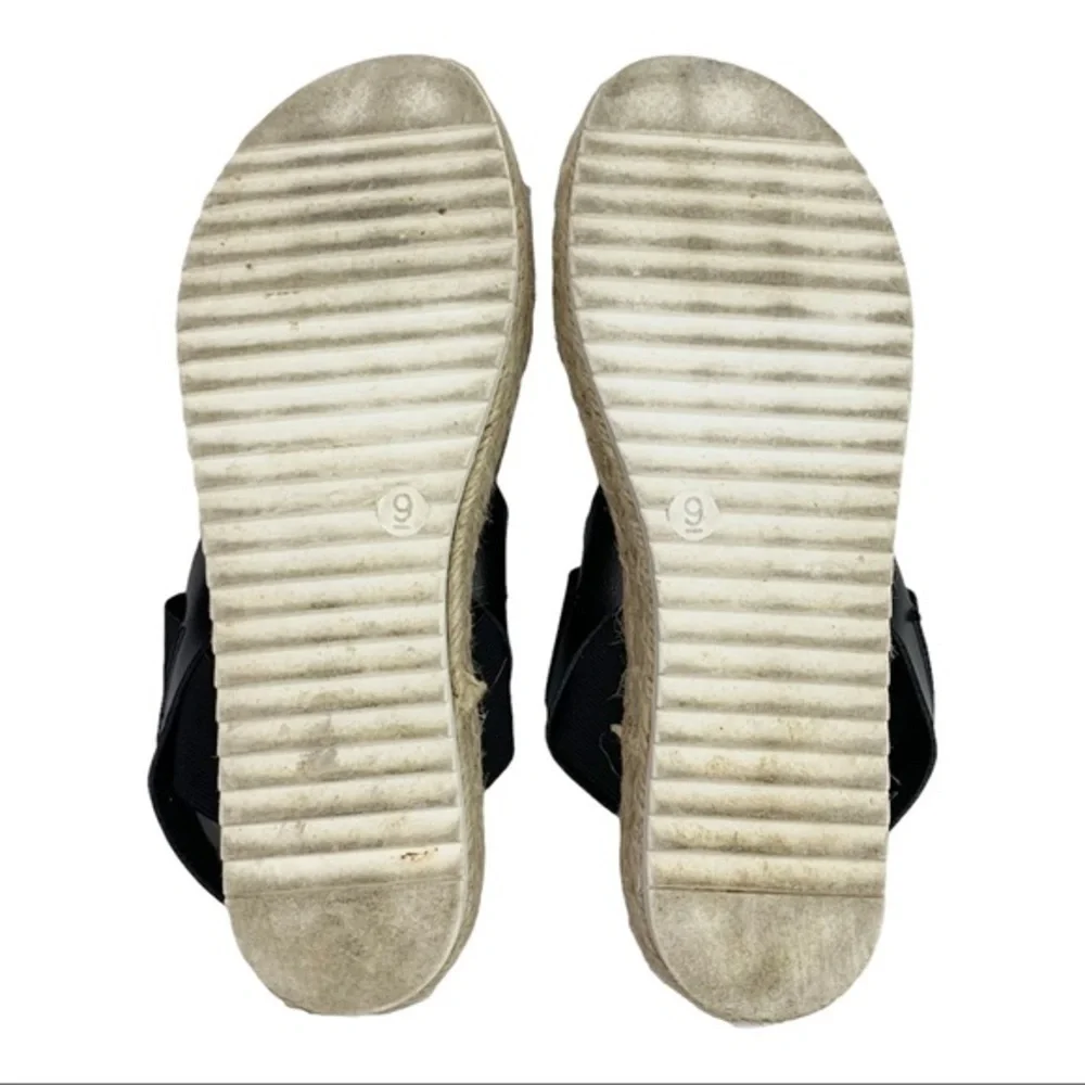 Big Buddha Espadrille Platform Vegan Leather Sandals Women’s Black Brown Size 9